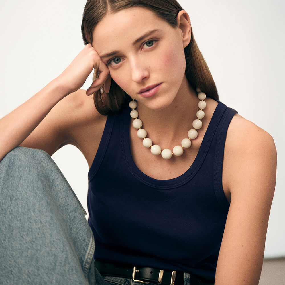 Collier ras du cou PALAIS ROYAL - Ivoire / Dor&eacute; - Colliers fantaisie  | Agatha