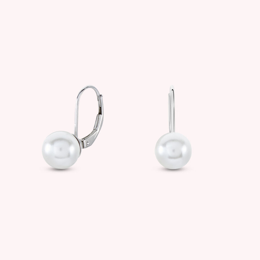 Boucles d'oreilles pendantes PEARLY - Perle / Argenté - Boucles d'oreilles  | Agatha
