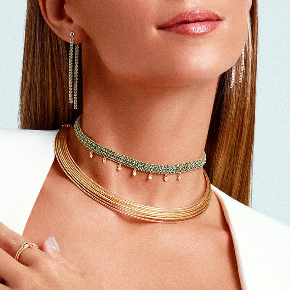 Choker BERENICE - Vert / Doré - Choker  | Agatha