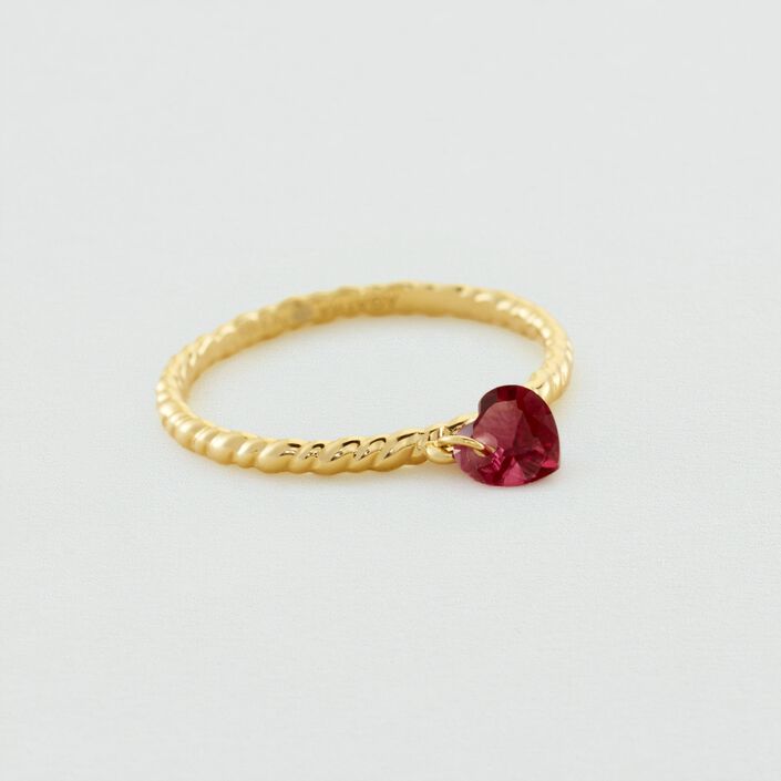 Bague fine BEGUIN - Rouge / Doré - Bagues  | Agatha
