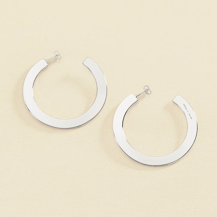 Créoles LINES - Argenté - Boucles d'oreilles  | Agatha