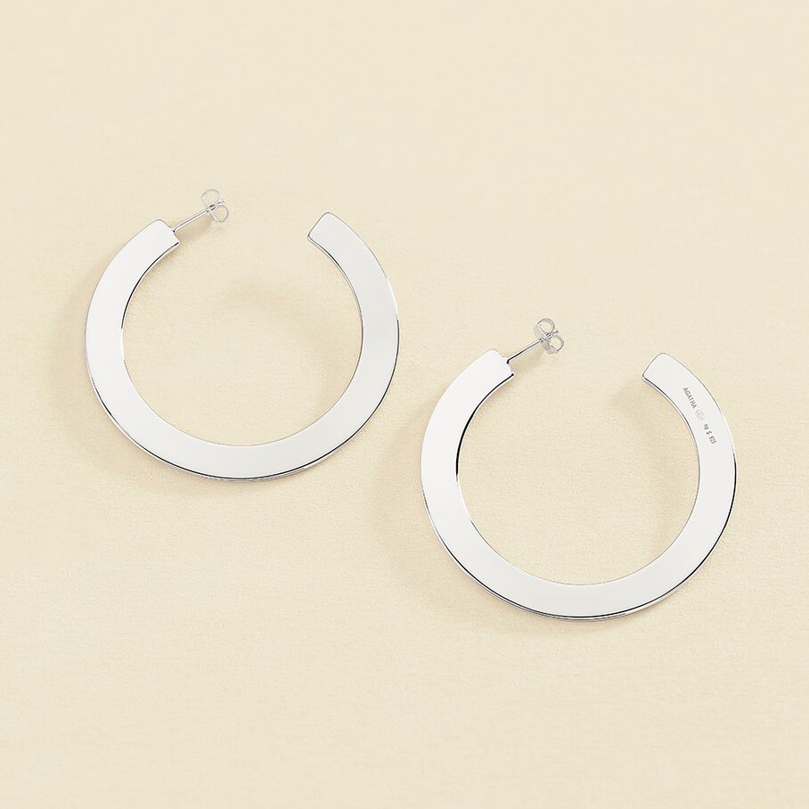 Créoles LINES - Argenté - Boucles d'oreilles  | Agatha