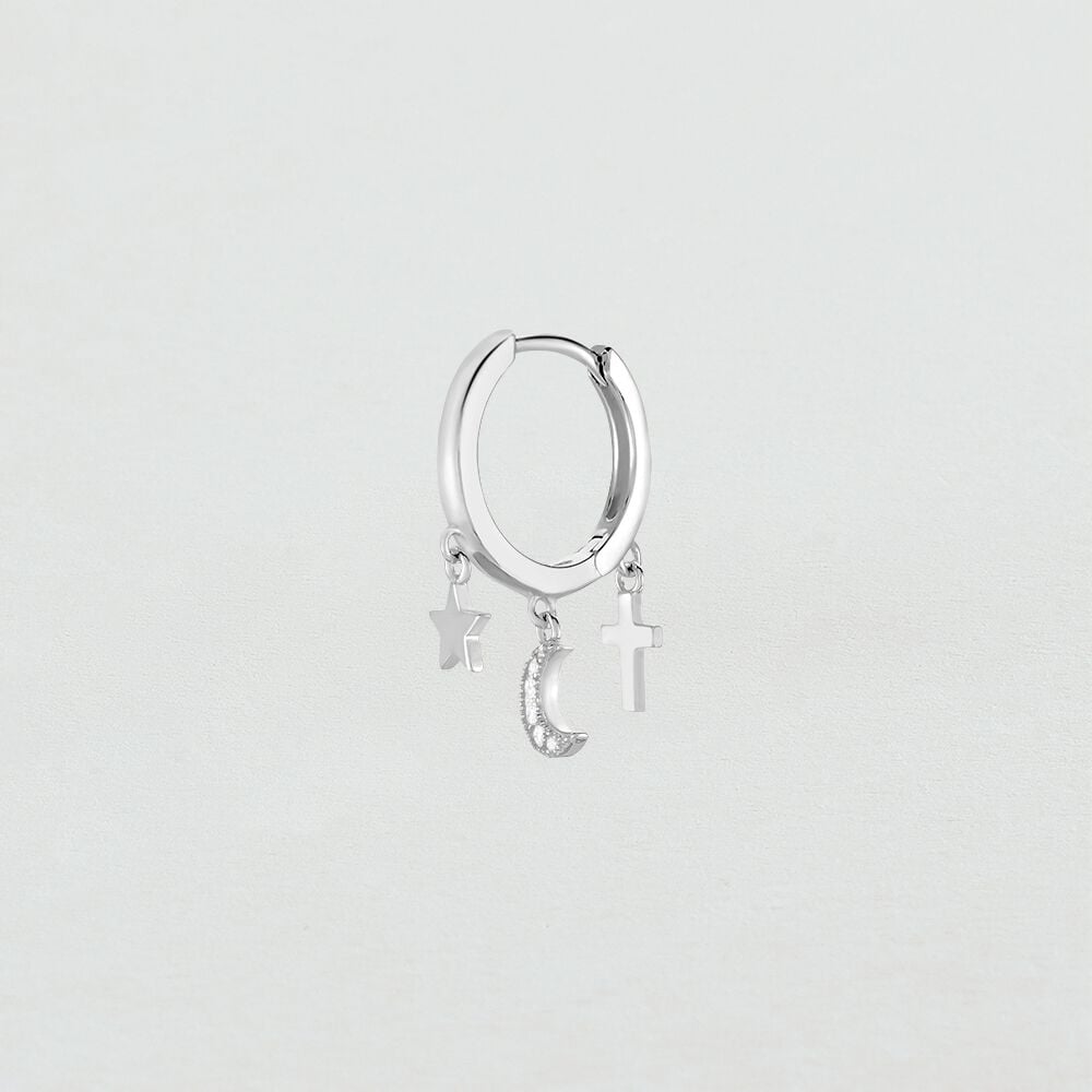 Piercing créole CRIOCHAR - Cristal / Argenté - Outlet  | Agatha