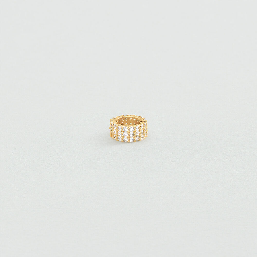 Pendentif STOPPER PAVE LUCKY - Cristal / Dor&eacute; - Bijoux  | Agatha