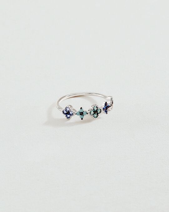 Bague fine BELOVED - Multicolore / Argenté - Bagues avec pierre  | Agatha Bague fine BELOVED - Multicolore / Argenté - Bagues avec pierre  | Agatha