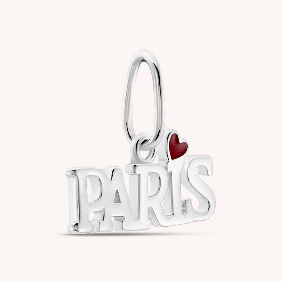 Pendentif PARIS - Rouge / Argenté - Bijoux  | Agatha