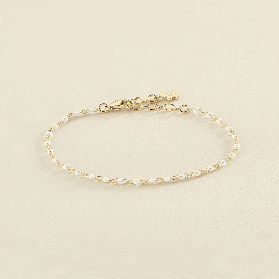 Bracelet souple SMARTY - Blanc / Doré - Bracelets  | Agatha