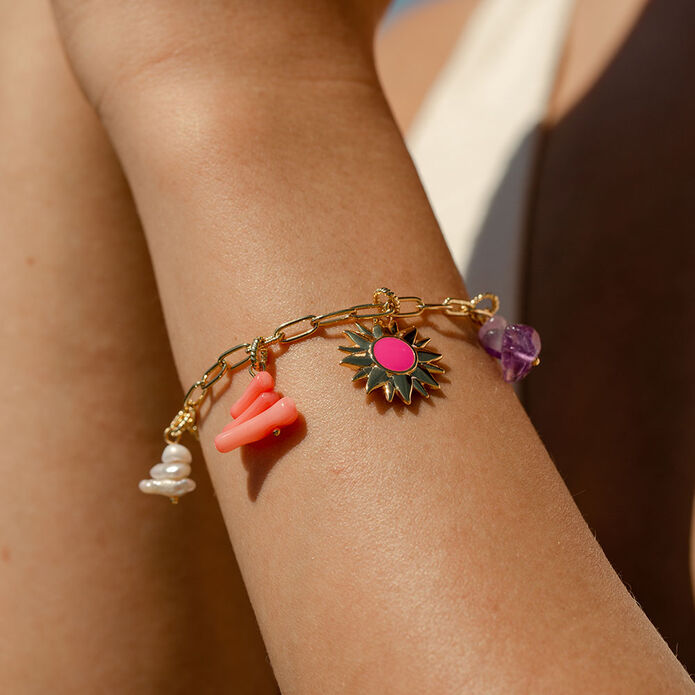 Bracelet souple RODEO - Multicolore / Doré - Bracelets  | Agatha