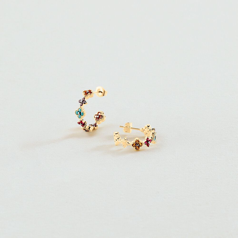 Créoles BELOVED - Multicolore / Doré - Boucles d'oreilles fantaisies  | Agatha