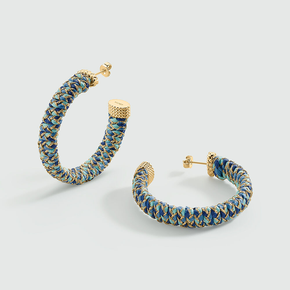 Cr&eacute;oles RAFIA - Bleu / Dor&eacute; - Cr&eacute;oles  | Agatha