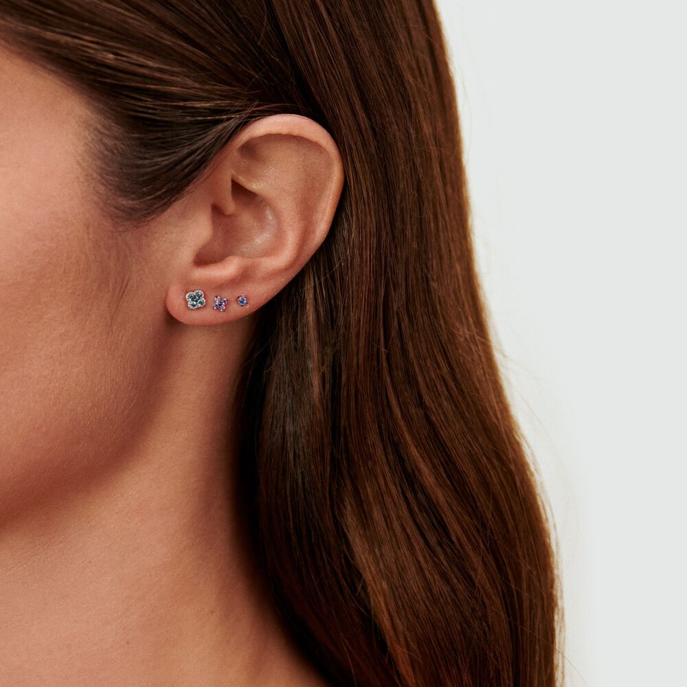 Piercing puce FLOWERY - Multicolore / Argenté - Piercings  | Agatha