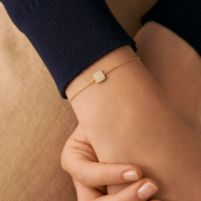 Bracelet souple GLORIA - Cristal / Doré - Bracelets  | Agatha