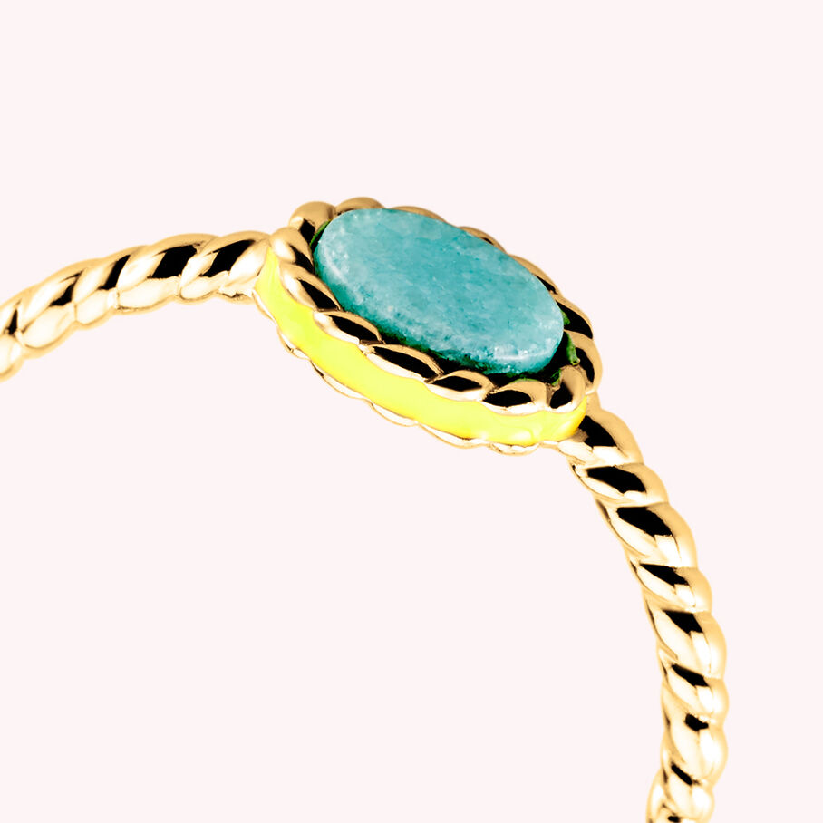 Bague fine ATMA - Amazonite/ jaune - Bagues  | Agatha