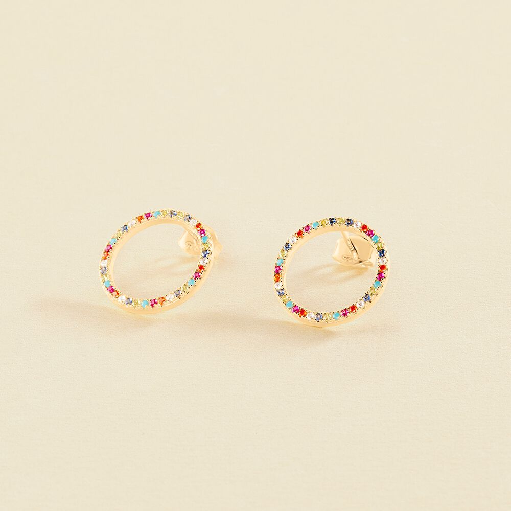 Boucles d'oreilles pendantes RAINBOW - Multicolore / Doré - Boucles d'oreilles  | Agatha
