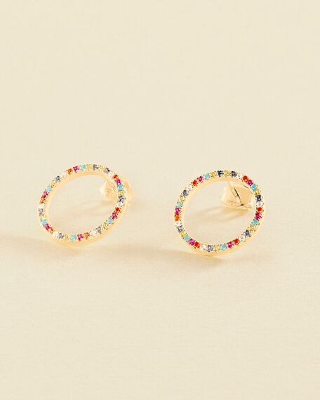 Boucles d'oreilles pendantes RAINBOW - Multicolore / Doré - Boucles d'oreilles  | Agatha