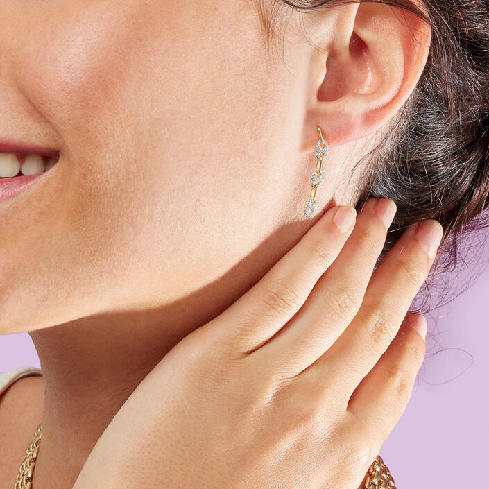 Boucles d'oreilles pendantes ETREINTE - Argenté / Doré - Boucles d'oreilles  | Agatha