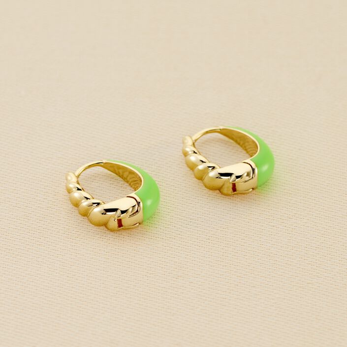 Créoles ATMA - Vert / Doré - Boucles d'oreilles  | Agatha