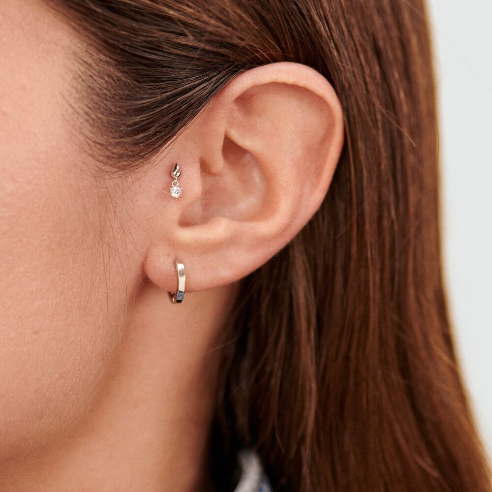 Piercing Hélix & Tragus PERRINE - Cristal / Argenté - Piercing Hélix & Tragus  | Agatha