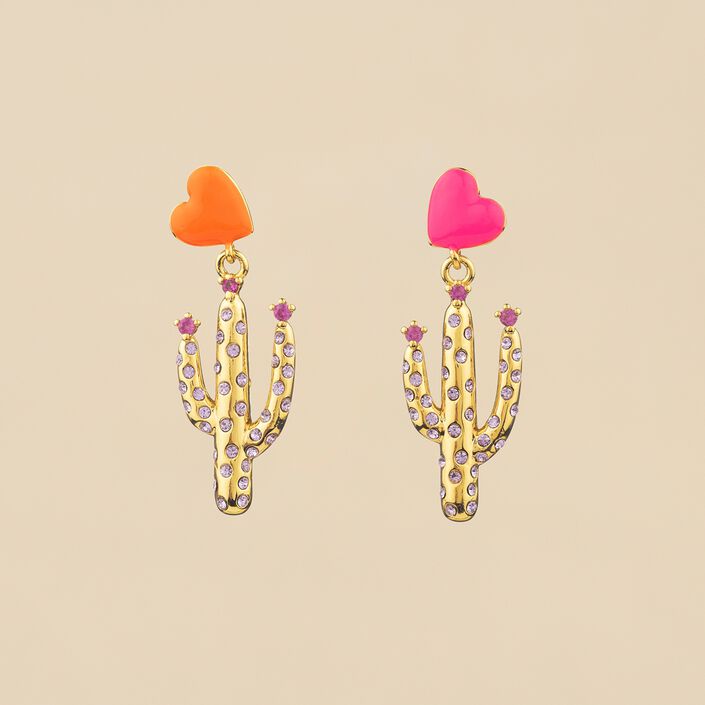 Boucles d'oreilles pendantes RODEO - Multicolore / Doré - Boucles d'oreilles  | Agatha