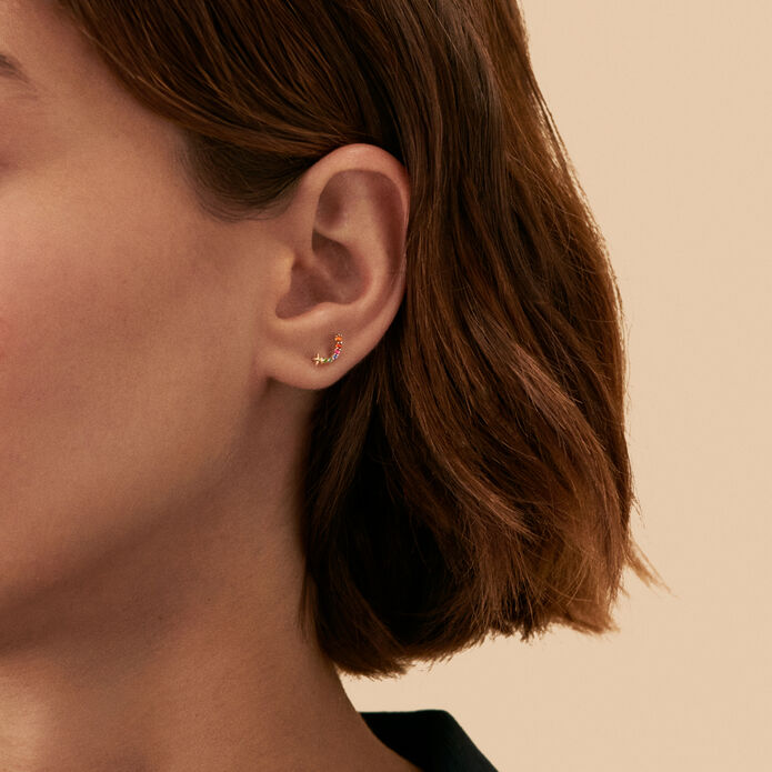 Piercing puce SPACEAGE - Multicolore / Doré - Piercings  | Agatha