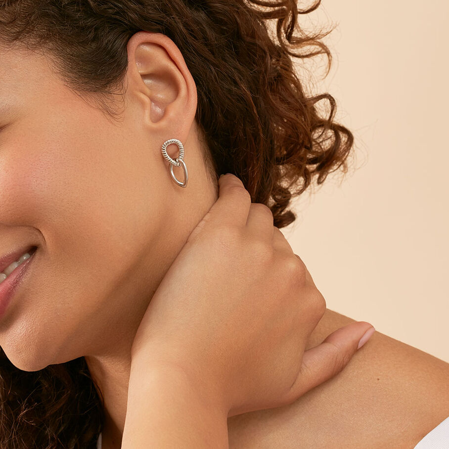 Boucles d'oreilles pendantes HARMONIE - Argenté - Boucles d'oreilles  | Agatha