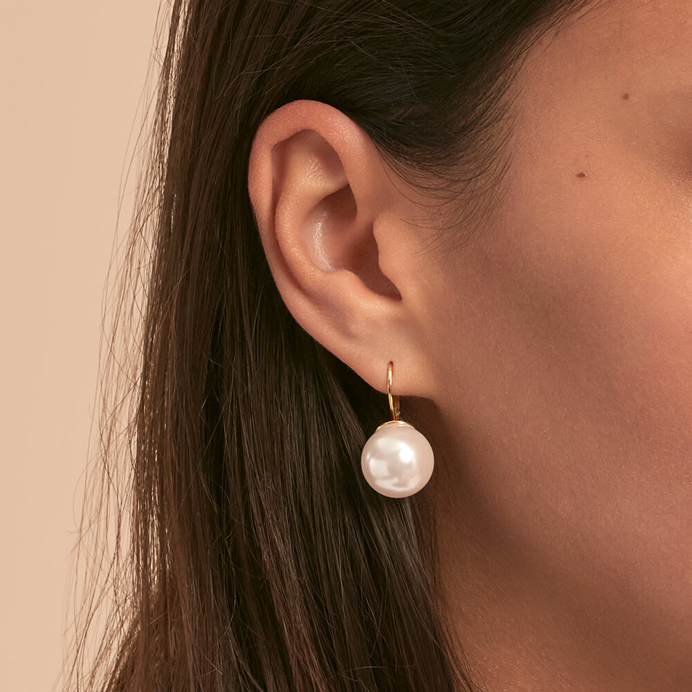 Boucles D'oreilles Pendantes En Fausses Perles, Décor Exagéré