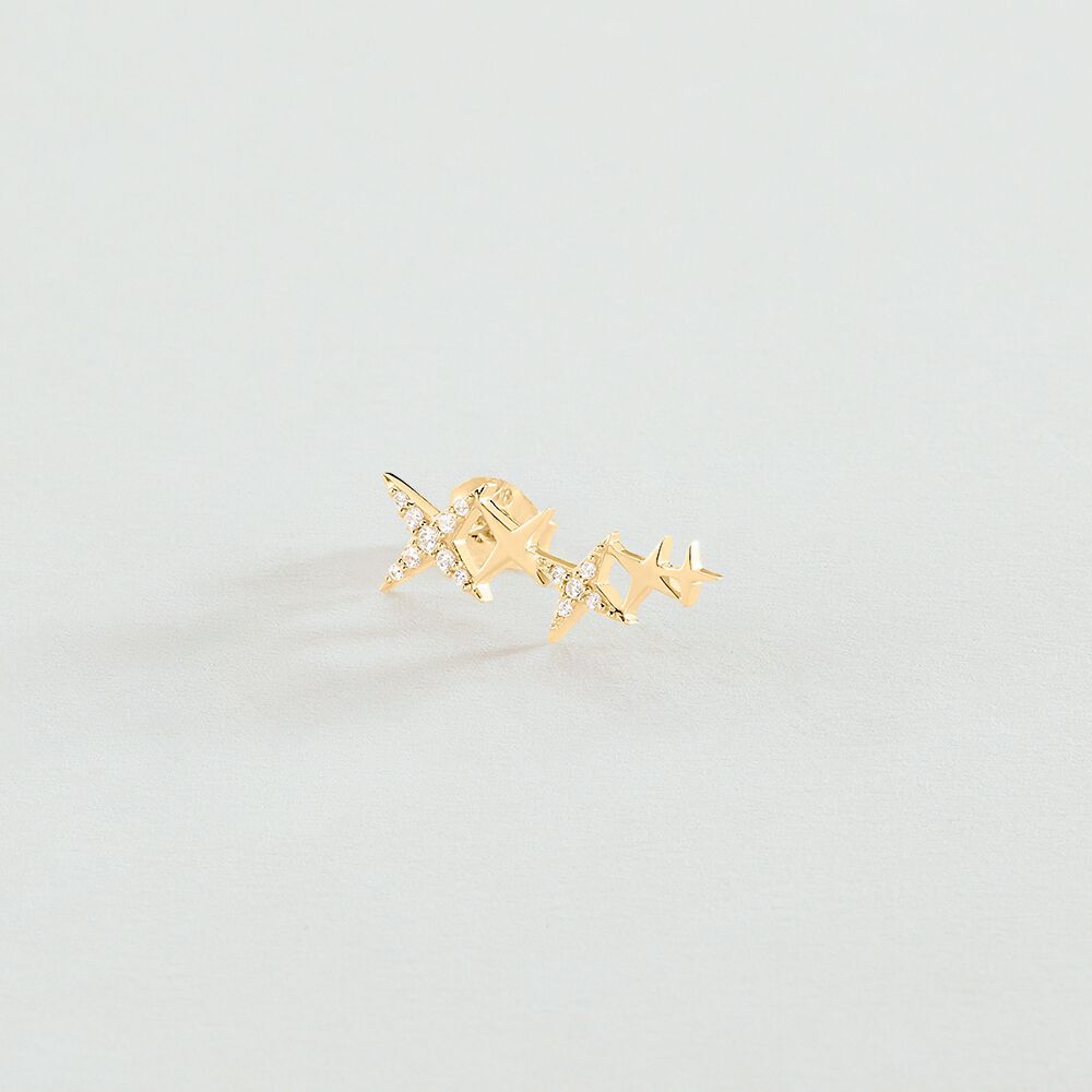 Piercing puce SHINING - Cristal / Doré - Piercings  | Agatha