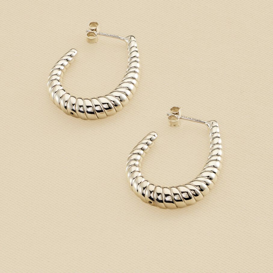 Créoles HARMONIE - Argenté - Boucles d'oreilles  | Agatha