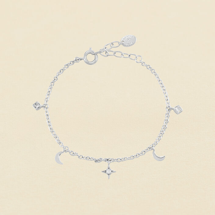 Bracelet souple GALAXIE - Cristal / Argenté - Bracelets  | Agatha