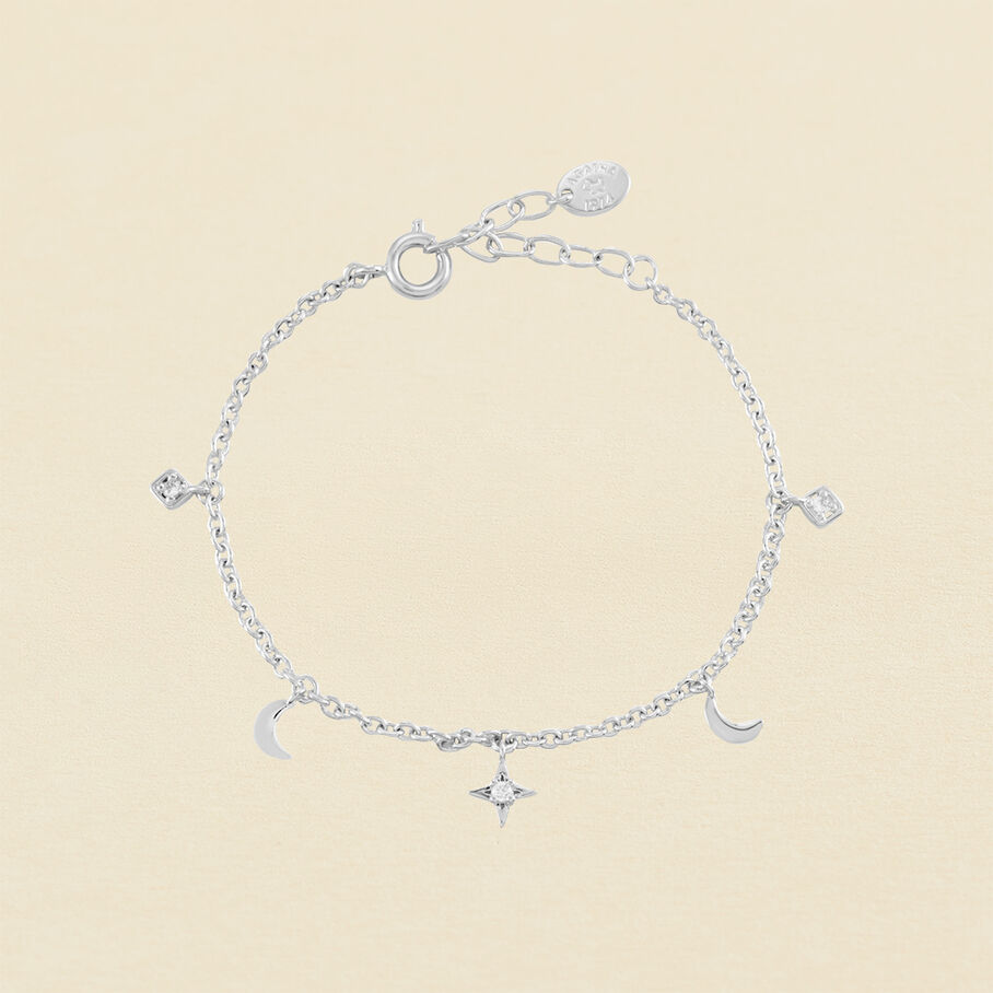 Bracelet souple GALAXIE - Cristal / Argenté - Bracelets  | Agatha