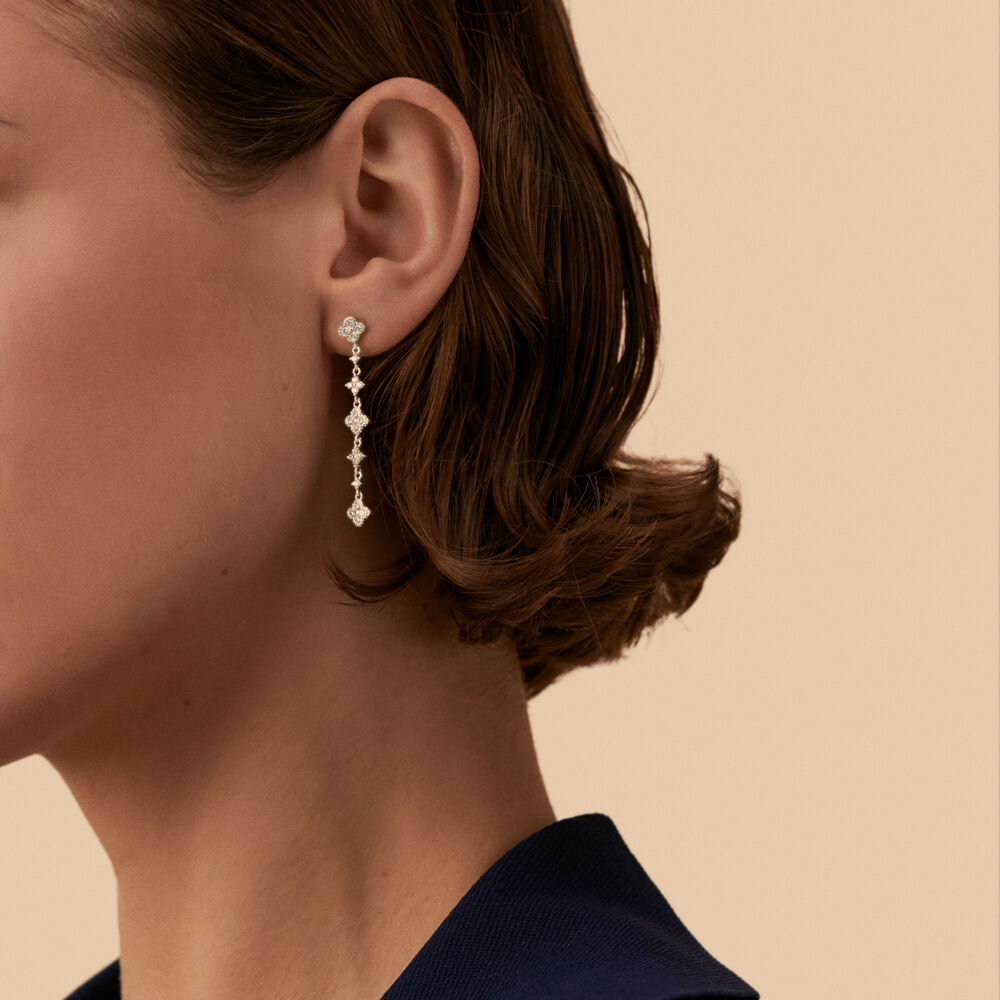 Boucles d'oreilles pendantes BELOVED - Cristal / Argent&eacute; - Boucles d'oreilles fantaisies  | Agatha