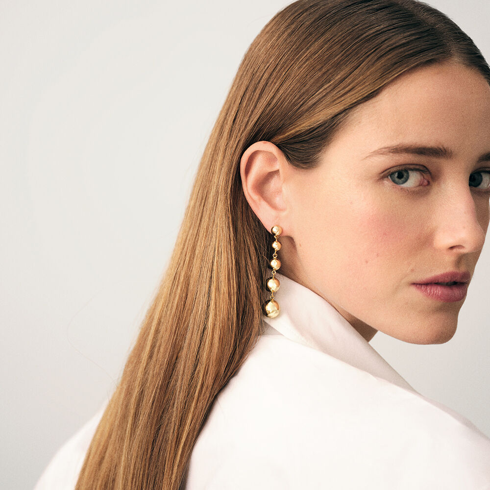 Boucles d'oreilles pendantes PALAIS ROYAL - Dor&eacute; - Boucles d'oreilles boule  | Agatha