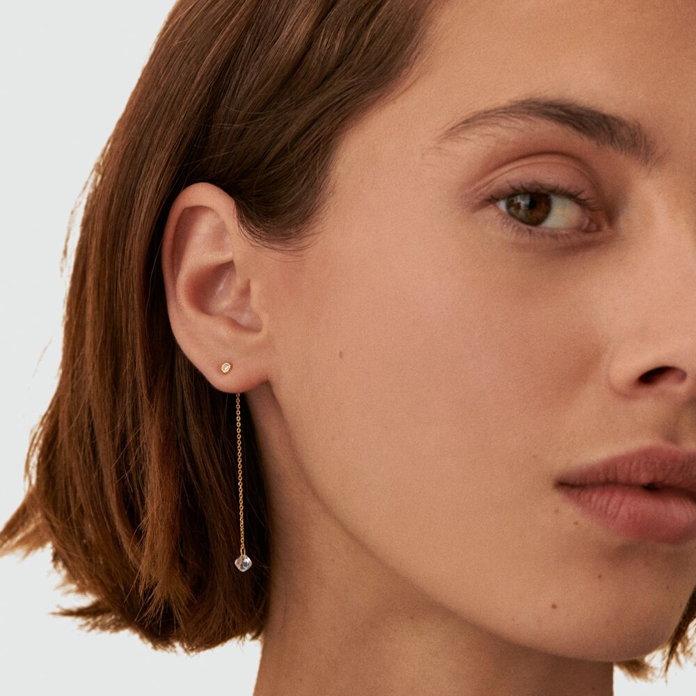 Piercing puce PERCEE - Cristal / Doré - Piercings  | Agatha