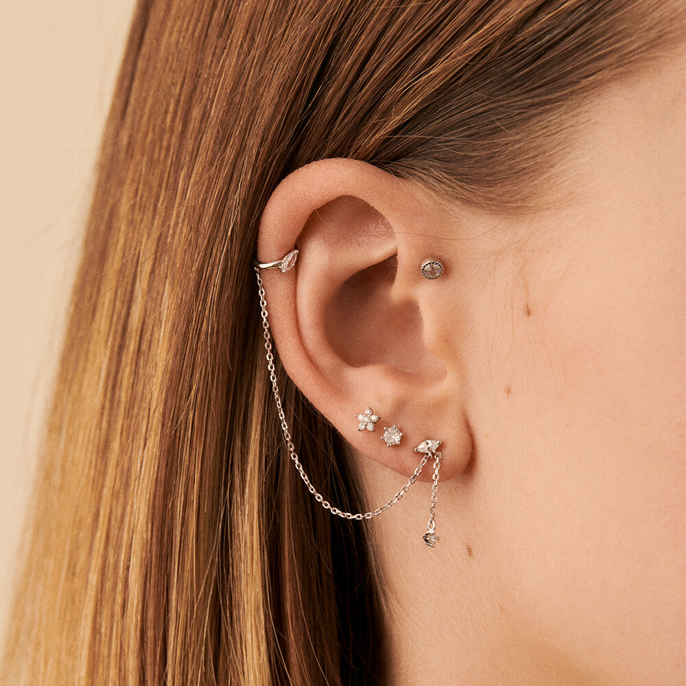 Piercing puce GRAINETTI - Cristal / Argenté - Piercings  | Agatha