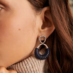 Boucles d'oreilles pendantes TWIGGY - Argenté / bleu foncé  - Boucles d'oreilles  | Agatha