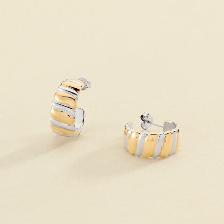 Créoles TWIST - Argenté / Doré - Boucles d'oreilles  | Agatha