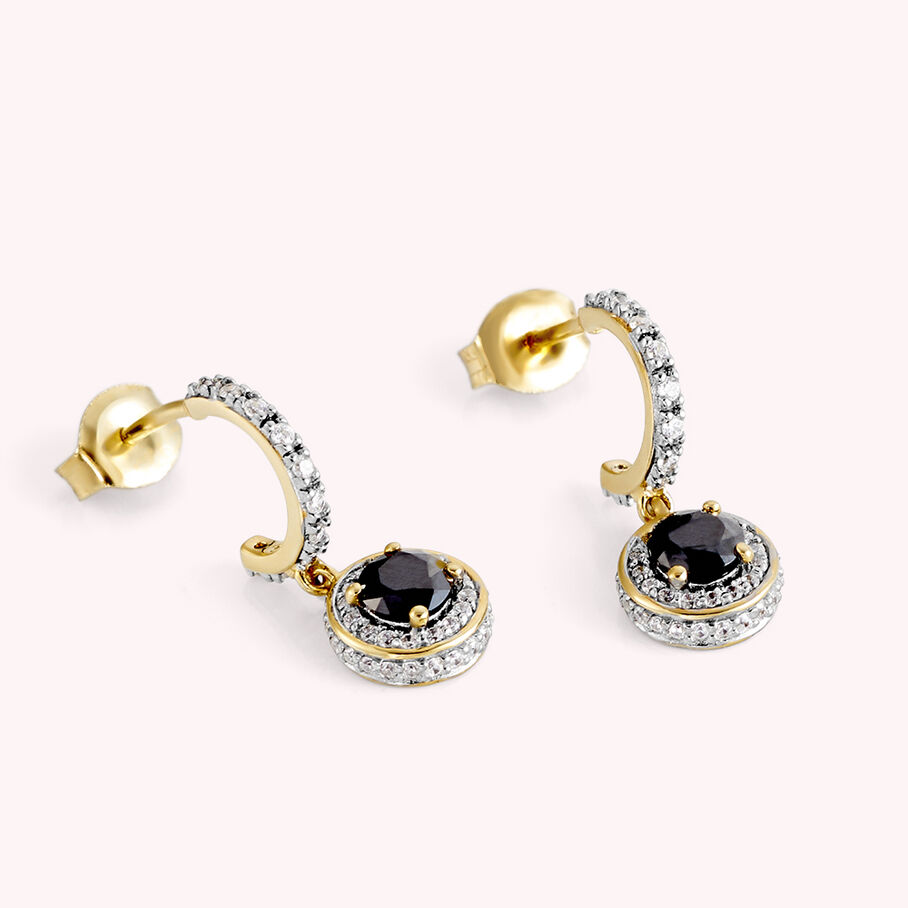Créoles IMPERIAL - Noir / Doré - Boucles d'oreilles  | Agatha