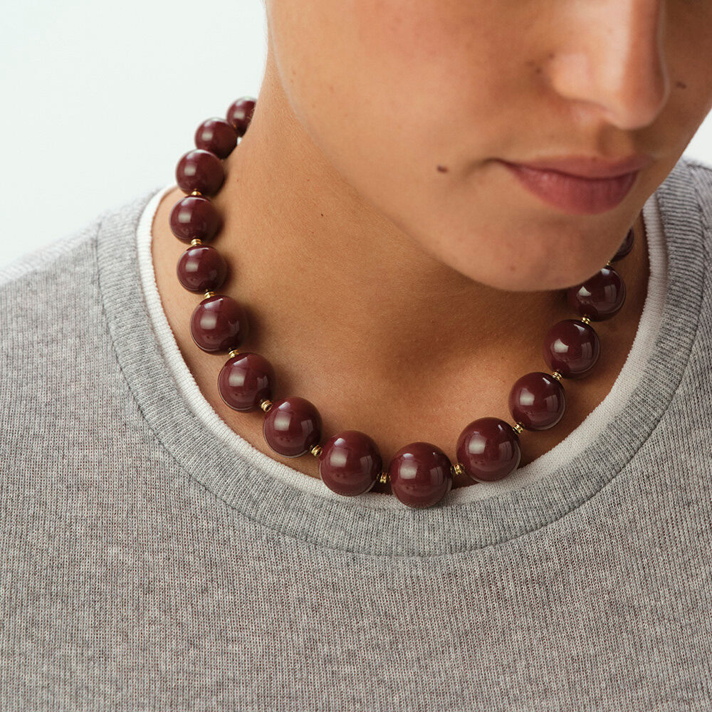 Collier ras du cou PALAIS ROYAL - Bordeaux / Doré - Colliers ras du cou  | Agatha