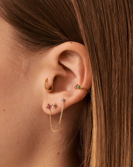 Piercing ear cuff AMAS - Multicolore / Doré - Piercings  | Agatha