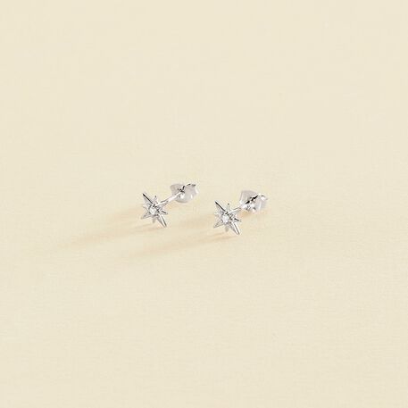 Boucles d'oreilles puces OURSE - Cristal / Argenté - Boucles d'oreilles puces  | Agatha