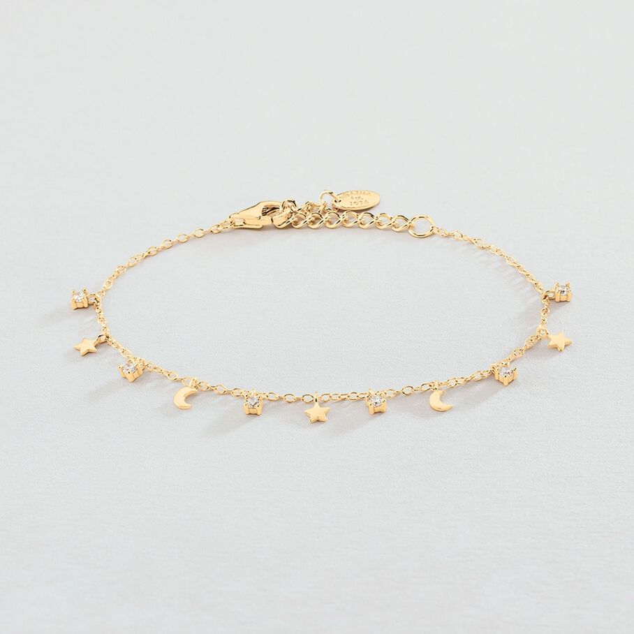 Bracelet souple LUNITAS - Cristal / Doré - Bracelets  | Agatha
