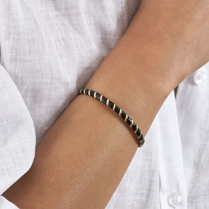 Jonc SESHA - Noir / Doré - Bracelets  | Agatha