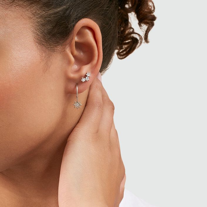 Piercing puce SHINE - Cristal / Argenté - Piercings  | Agatha