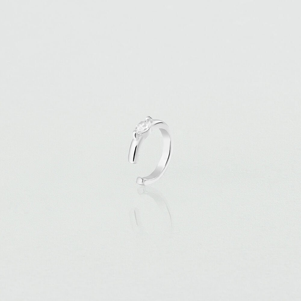 Piercing ear cuff NAVETA - Cristal / Argenté - Outlet  | Agatha