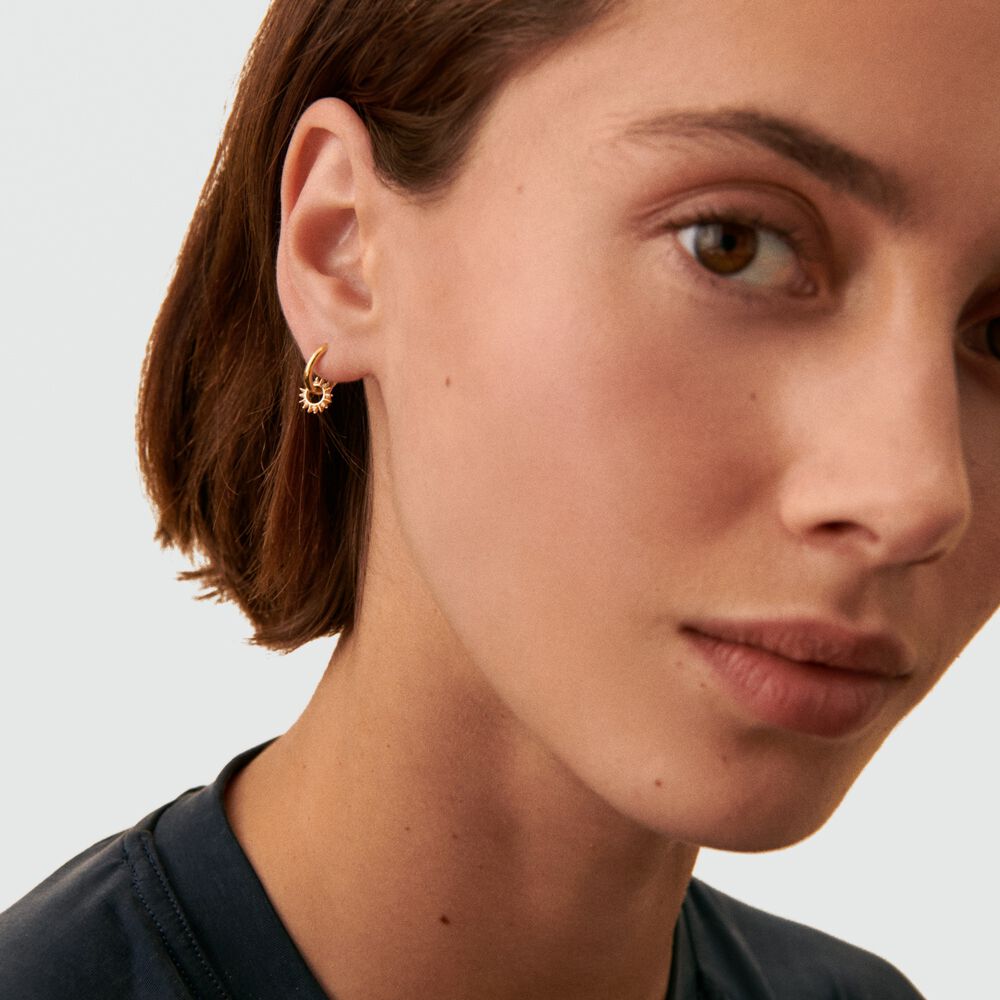 Piercing créole SUNSHINE - Cristal / Doré - Piercings  | Agatha