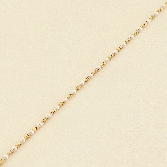 Bracelet souple SMARTY - Blanc / Doré - Bracelets  | Agatha