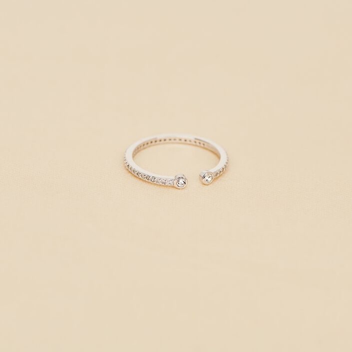 Bague fine UNIQUE - Cristal / Argenté - Bagues  | Agatha