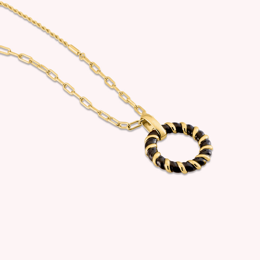 Collier mi-long SESHA - Noir / Doré - Colliers  | Agatha