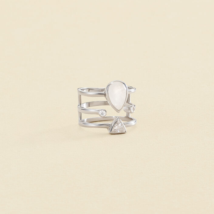 Bague large NUANCEE - Irisé / Argenté - Bagues  | Agatha