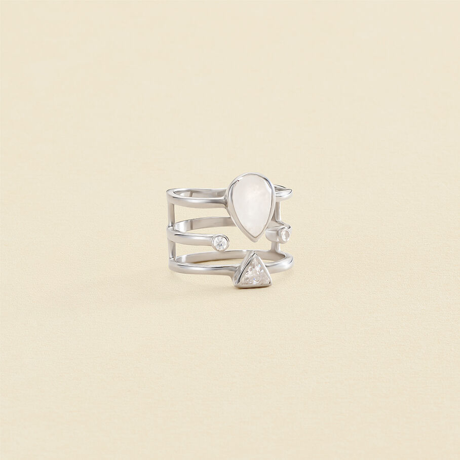 Bague large NUANCEE - Irisé / Argenté - Bagues  | Agatha